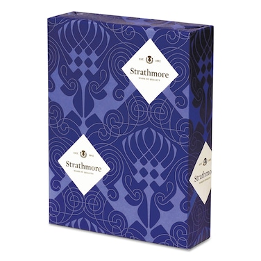 Strathmore Writing 25 Cotton Stationery Paper Laid Finish 97bright Ultimate White Shade Watermarked 24 lb 85x11 Inch 500 SheetsReam Sold as 1 Ream 300069