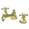 Kingston Brass KS4462BX Metropolitan Widespread Lavatory Faucet with Metal Cross Handle Polished Brass8Inch Adjustable Center
