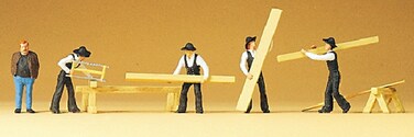 Preiser 10376 People Working Carpenters  Accessories Package5 HO Model Figure