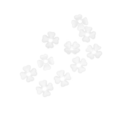 Beadaholique Lucite Babys Breath Tiny Light Weight 10Piece Flower Beads 6mm Matte White