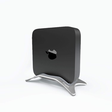 Tinpec Alloy Desktop Stand for Apple Mac Mini Aluminum Vertical Stands Holder with AntiSlip Rubber Feet Compatible with Apple MAC Mini 20102022 Silver