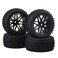 BQLZR Front and Rear 6601666036 Wheel Rim Rubber Tires for RC 110 OffRoad Car Pack