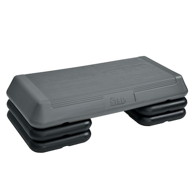 The Step Made in USA Original Aerobic Platform  Circuit Size Grey Aerobic Platform and Original Black Risers