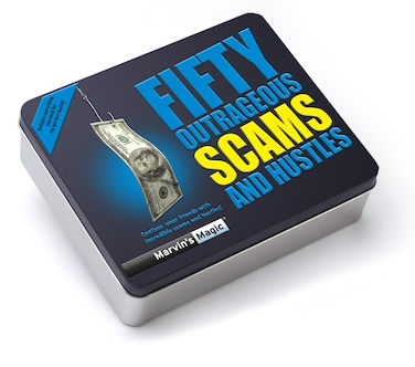 Marvins Magic Fifty Outrageous Scams and Hustles Magic Box Set in a Tin Gift Box Professional Magic Made Easy