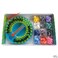 FriendlyBands Deluxe Sunshine Loom Craft Kit Aqua Blue Circular Loom Lime Green Pegs Orange Fbhook Silver Fbclasps Mulitcolor Fbrubberbands 16w x 10h x 20625d