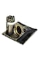 Muslim Prayer Rug and Prayer Beads with Elegant Design Cylinder Gift Box  Janamaz  Sajadah  Soft Islamic Gifts Set  Carpet Mat Taffeta Fabric Black