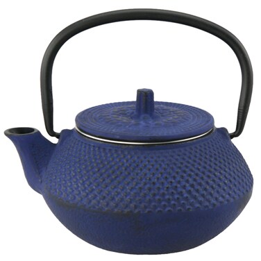 Creative Home Kyusu Cast Iron Tea Pot 10 oz Blue