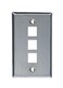 Allen Tel Products ATBKFVT3 Single Gang 3 Ports Versatap Faceplate Stainless Steel