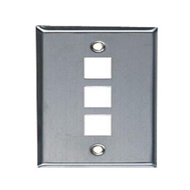 Allen Tel Products ATBKFVT3 Single Gang 3 Ports Versatap Faceplate Stainless Steel