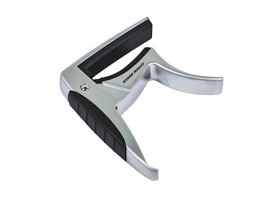 Monoprice Guitar Capo  Silver With Aluminum Body  Rubber Accents TriggerStyle Standard Length Hight Quality  Light Weight  Stage Right Series