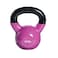SPRI Kettlebell Weights Deluxe Cast Iron Vinyl Coated Comfort Grip Wide Handle Color Coded Kettlebell Weight Set Fuchsia 12Pound