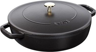 Staub 40511 4730 with Chistera Black Cast Iron 24 cm