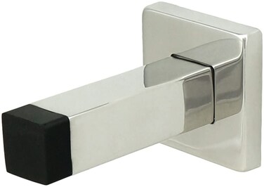 INOX DSIX1432 Square Wall Mount Door Stop with Square Base Polished Stainless Steel