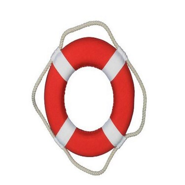 Hampton Nautical Vibrant Red Lifering with White Bands 10