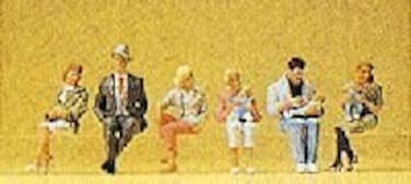 Preiser 10332 Pedestrians Seated People Package6 HO Model Figure