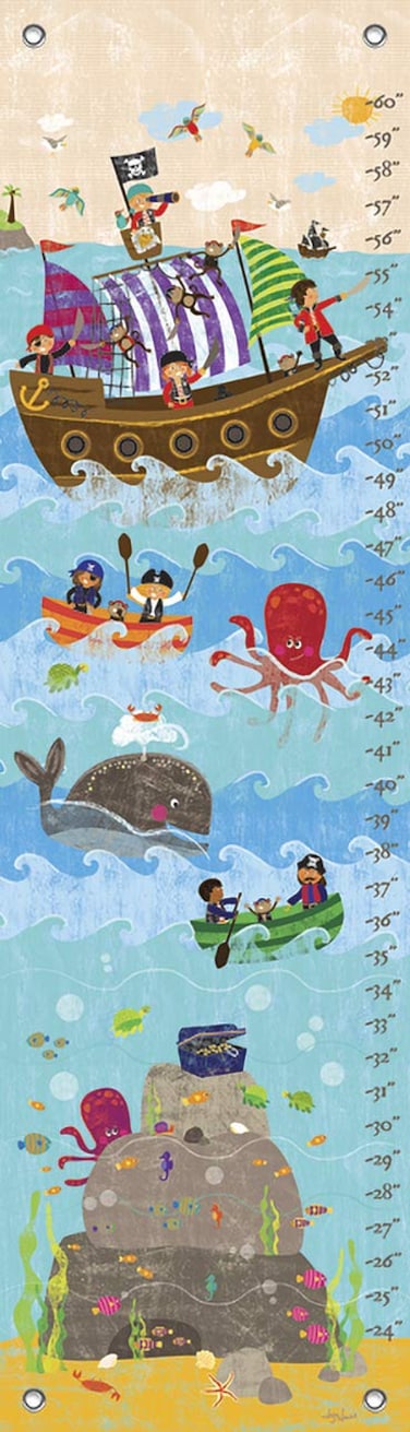 Oopsy Daisy Growth Chart Swashbuckling Good Time 12 x 42