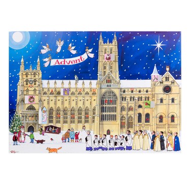 Alison Gardiner Famous Illustrator Unique Traditional Advent Calendar  Designed in England  Festive Scene at a Cathedral