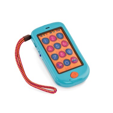 B toys  HiPhone Toy Smart Phone  Kids Play Phone with Sounds Music  Voice Messages  Toddler Toy Phone with Message Recorder 18 months