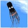 295 Inches  75M  Giant Octopus Paul Parafoil Kite Black with Handle  String Beach Park Outdoor Fun
