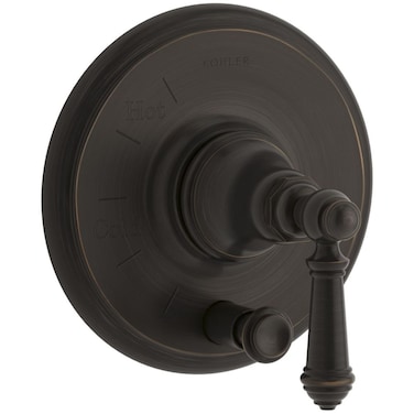 KOHLER KT7276842BZ Artifacts RiteTemp PressureBalancing Valve Trim with PushButton Diverter and Lever Handle OilRubbed Bronze