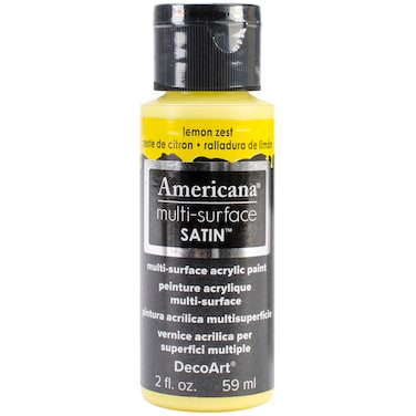DecoArt Americana MultiSurface Satin Acrylics Paint 2Ounce Lemon Zest