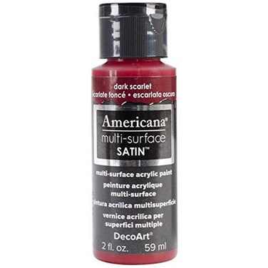 DecoArt DA50830 Americana MultiSurface Satin Acrylics Paint 2Ounce Dark Scarlet