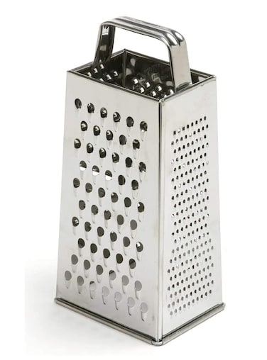 Kuber Industries Vegetable Grater  SlicerStainless Steel 5 in 1 Kitchen ChopperPremium Versatile Grater for CheeseVegetablesGinger Silver