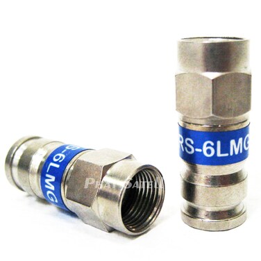 PCTTRS6 Universal RG6 Coaxial Locking Compression Connector  10 Pack