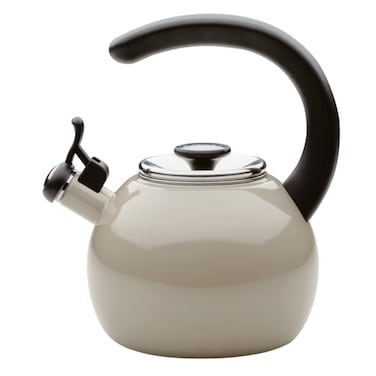 Circulon Enamel on Steel Whistling TeakettleTeapot With FlipUp Spout 2 Quart  Gray