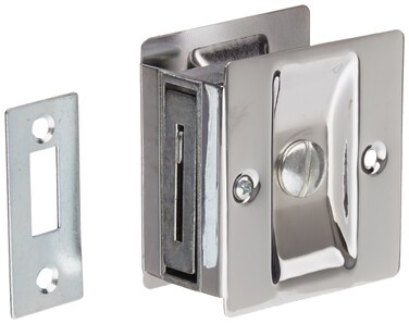 Locking Pocket Door Pull HandleBrass