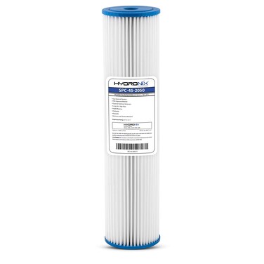 Hydronix SPC452050 Pleated Water Filter Whole House Commercial Industrial Washable and Reusable 45 x 20  50 micron