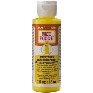 Mod Podge Waterbase Sealer Glue and Finish Color in Assorted Colors 4Ounce Sheer Yellow