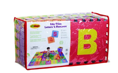Edushape EduTiles Letters  Numbers Playmatt  36 Pieces to Mix and Match Together to Build Your Own Puzzle  Children Can Build and Create for A Educational and Fun Experience