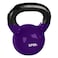SPRI Kettlebell Weights Deluxe Cast Iron Vinyl Coated Comfort Grip Wide Handle Color Coded Kettlebell Weight Set Purple 15Pound