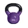 SPRI Kettlebell Weights Deluxe Cast Iron Vinyl Coated Comfort Grip Wide Handle Color Coded Kettlebell Weight Set Purple 15Pound