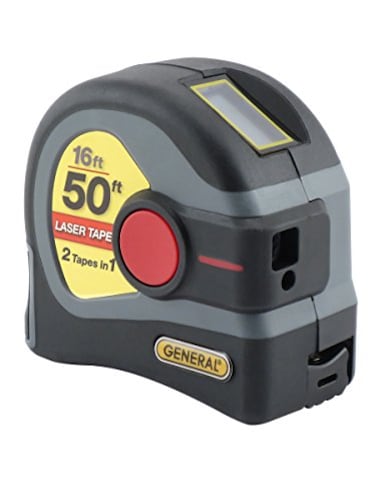 General Tools LTM1 2in1 Laser Tape Measure LCD Digital Display 50 Laser Measure 16 Tape Measure Gray