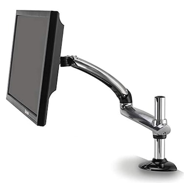 Ergotech Single Freedom Arm Includes Single Aluminum Articulating Arm 84178 lbs Weight Capacity Suitable for Monitors up to 27 inches VESA Compatible 7575 100100 Silver