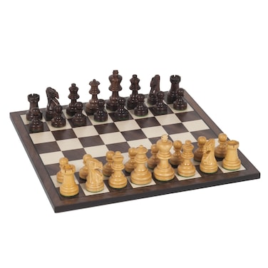 WE Games Staunton Wood Chess Set  Weighted Rosewood Pieces  Wooden Chess Board Perfect Chess Set for Adults 12 in