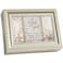 Cottage Garden 25th Anniversary Silvertone Rope Trim Jewelry Music Box Plays Amazing Grace