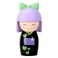 YTC Kokeshi Kokoro Little Japanese Girl in Black and Green Kimono Figurine