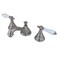 Kingston Brass KS5568PL Widespread Lavatory Faucet with Porcelain Lever Handle 434 Brushed Nickel