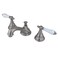 Kingston Brass KS5568PL Widespread Lavatory Faucet with Porcelain Lever Handle 434 Brushed Nickel