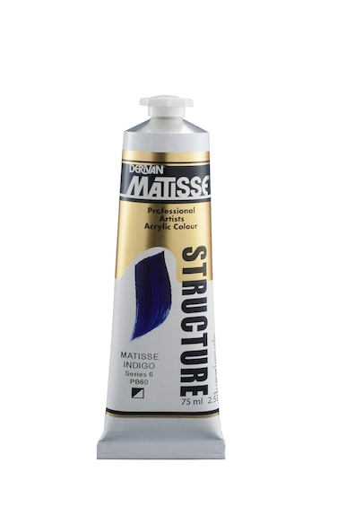 Matisse Structure Heavy Body Acrylic Paint High Viscosity Acrylics  75 ml Tube  Matisse Indigo