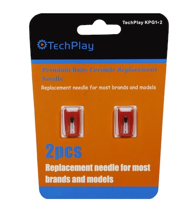 TechPlay Pack of 2 Roby Ceramic Needle for Turntables 2 Pack Red