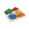 Guidecraft Geometric Colorful Puzzle Board  5 Shapes Kids Early Learning Educational and Development Toy