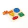 Guidecraft Geometric Colorful Puzzle Board  5 Shapes Kids Early Learning Educational and Development Toy