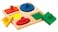 Guidecraft Geometric Colorful Puzzle Board  5 Shapes Kids Early Learning Educational and Development Toy