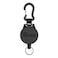 KEYBAK SECURIT HD Retractable Keychain 48 Retractable Cord 8 oz Retraction Durable Polycarbonate Case Zinc Alloy Carabiner Split Ring Black