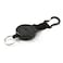 KEYBAK SECURIT HD Retractable Keychain 48 Retractable Cord 8 oz Retraction Durable Polycarbonate Case Zinc Alloy Carabiner Split Ring Black