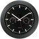 Timekeeper 12 Wall Clock with Black Frame and TemperatureHumidity Gauges BlackSilverRed